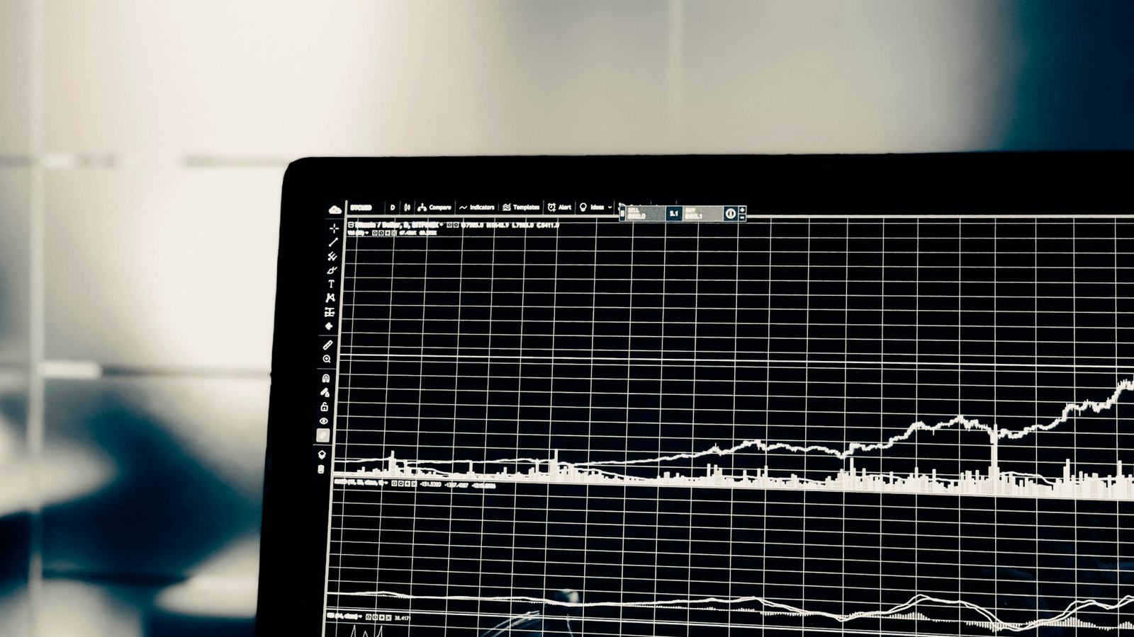 Screen showing a financial performance chart